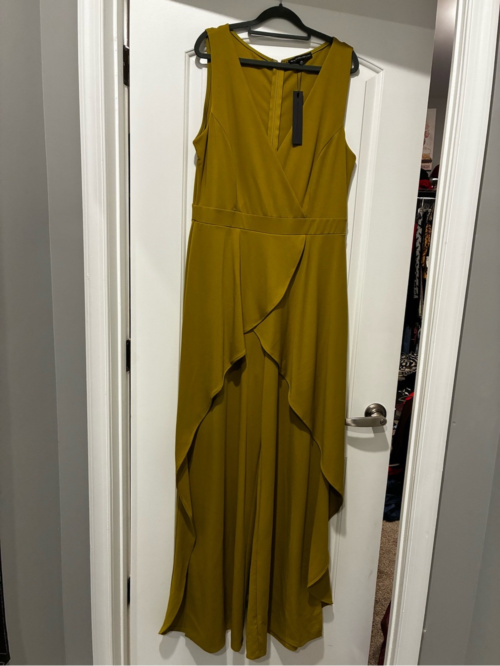 Sleeveless Olive Green Ruffle Jumpsuit